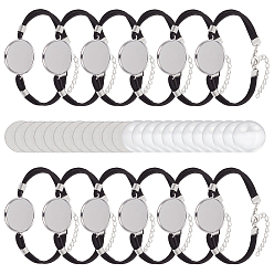 Платина Наборы для самостоятельного изготовления браслета из искусственной замши и алюминиевой заготовки для термопереноса, платина, 7-1/4 дюйм (18.5 см)