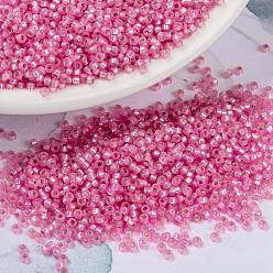 (RR575) Dyed Carnation Silverlined Alabaster Миюки круглые бусины рокайль, японский бисер, 15/0, (rr 575) окрашенный алебастр гвоздика серебристый, 1.5 мм, отверстия : 0.7 mm, около 250000 шт / фунт