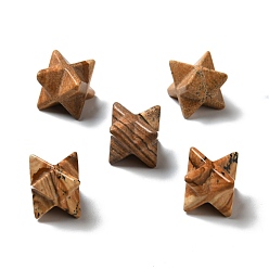 Пейзажный Джаспер Естественного изображения яшмы, нет отверстий / незавершенного, Звезда Меркабы, 12.5~13x12.5~13x12.5~13 мм