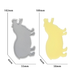 Hippo DIY Bookmarks Silicone Molds, Resin Casting Molds, For UV Resin, Epoxy Resin Jewelry Making, White, Hippo, 102x55x4mm, Inner Diameter: 100x50x4mm