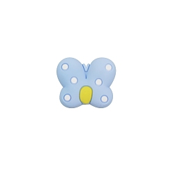 Light Sky Blue Butterfly Food Grade Eco-Friendly Silicone Focal Beads, Light Sky Blue, 23x25mm