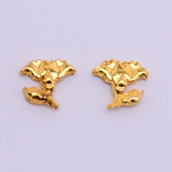 Золотой Сплав кабошонов, уф смола наполнитель материал, без кадмия и без свинца, бегония, золотые, 7x8x1.8 мм