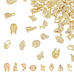 Light Gold 96шт 8 стили сплав кабошоны, ногтей декоративные аксессуары, золотой свет, фараон/раковина/хамса рука/глаз ра, золотой свет, 7.4~11x6~8.5x1.8~2.2 мм, 12 шт / стиль