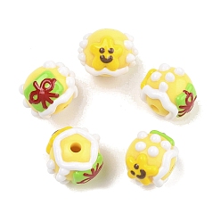 Звезда Рождественская тема нарисованная вручную акрил с эмалевыми бусинами, круглые, звезда, 17~22.5x17~22x15 мм, отверстие : 3.5 мм