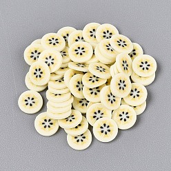 Банан Кабошоны из полимерной глины ручной работы с фруктами, ногтей декоративные аксессуары, банан, 4.5~6x3.5~6x0.2~1 мм, Около 52630 шт / 1000 г