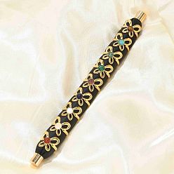 Смешанные камни Кольца из натурального драгоценного камня, бабочка 304 открытые манжетные кольца из нержавеющей стали, ионное покрытие (ip), реальный 18 k позолоченный, 17 мм, регулируемый