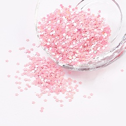 Pink Украшение аксессуаров пластиковая пайетка / блестки бисер, звезда, розовые, 2.5x2.5x0.1 мм, Около 450000 шт / фунт