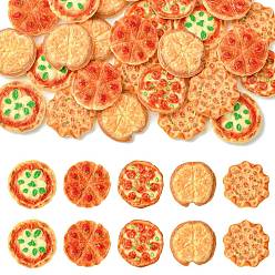 Mixed Color 30Pcs 5 Styles Resin Imitation Pizza, Simulation Food, Pretending Prop Decorations, Mixed Color, 28.5~31x5~7mm, 6pcs/style