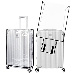 Черный Прозрачный чехол для багажа из ПВХ, прозрачный защитный чехол для дорожного чемодана, для 24дюймового чемодана, чёрные, 425x270x525 мм