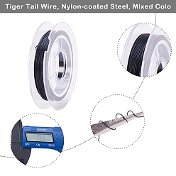 Mixed Color Tiger Tail Wire, Nylon-coated Stainless Steel, Mixed Color, 0.38mm, about 32.8 Feet(10m)/roll