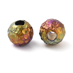 Rainbow Color Титановые бусины, забил круглый, Радуга цветов, 8x7.5 мм, отверстие : 3 мм