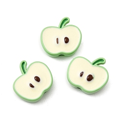 Светло-зеленый Бусины из сплава, окрашенные распылением яблочного порошка, стойки покрытие, без кадмия, без никеля и без свинца, светло-зеленый, 12x13x3.5 мм, отверстие : 1.2 мм