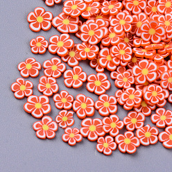 Помидор Ручной полимерной глины кабошонов, модные аксессуары для украшения ногтей, цветок, помидор, 4~7x4 ~ х 0.5~2 мм, Около 35000~40000 шт / 500 г