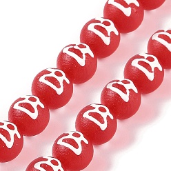 Красный Бусины лэмпворк , Имитация бусин Дзи в тибетском стиле, круглые, красные, 12 мм, отверстие : 1.6 мм