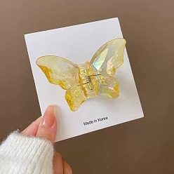 Желтый Акриловые заколки для волос в форме бабочки, аксессуары для волос для женщин и девочек, желтые, 90x55 мм