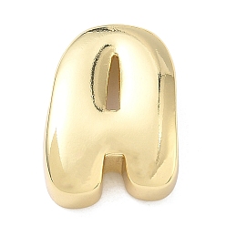 Letter A Латунные бусины с инициалами, реальный 18 k позолоченный, долговечный, стойки покрытие, без свинца и без кадмия, буква a, 20.5x15.5x7 мм, отверстие : 8.5x3.5 мм