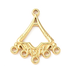 Настоящее золото 18K 304 нержавеющей стали ссылки люстра компонент, вентилятор, реальный 18 k позолоченный, 28x24x2.5 мм, отверстие : 2 мм, 1.8 mm и 1.6 mm