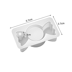 White Candy DIY Silicone Quicksand Mold, Resin Casting Molds, White, 67x37x17mm