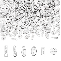 Mixed Shapes 300шт 6 стили 304 подвески из нержавеющей стали, падение удлинителя цепи, разнообразные, 6~11x3~5x0.5~1 мм, отверстие : 1~1.4 мм, 50 шт / стиль