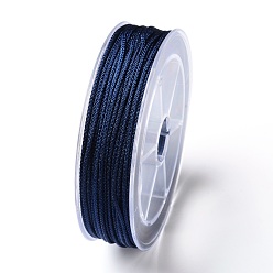 Прусский Синий Плетеные нити нейлона, мамбо нить, для изготовления ювелирных изделий, берлинская лазурь, 1.5 мм, около 19.68 ярдов (18 м) / рулон