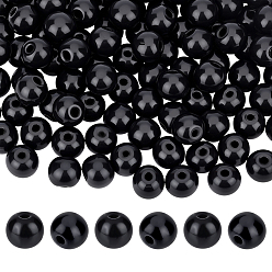 Черный 160шт. бусины из натурального клена, круглые, чёрные, 19~20x17.5~18 мм, отверстие : 4.5 мм