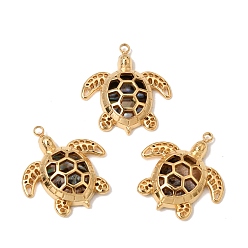 Doré  Pendentifs en coquillage naturel sur le thème des organismes marins, charmes de tortue, avec 304 accessoires en acier inoxydable, or, 22x20x5mm, Trou: 1.4mm