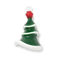 Рождественская елка Подвески из эмали и сплава, Рождество, рождественская елка, 26x16x6.5 мм, отверстие : 1.8 мм
