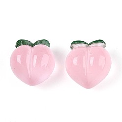 Peach Украшения из светящейся смолы, украшения для дома, светится в темноте, персик, 17x16x13 мм