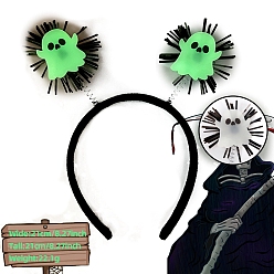 Ghost Светящаяся пластиковая лента для волос на тему Хэллоуина, Светящаяся в темноте повязка для волос для вечеринки, призрак, 210x210 мм