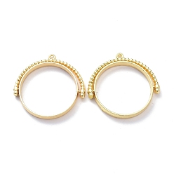 Light Gold Подвесные подвески из сплава, вращающиеся подвески, для diy уф смолы, эпоксидная смола, Прессованные цветочные украшения, кольцо, золотой свет, 31.5x32x4 мм, отверстие : 1.4 мм