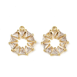 Кристалл 304 из нержавеющей стали горный хрусталь подвески, ионное покрытие (ip), плоские круглые прелести, кристалл, 15x13x2 мм, отверстие : 1.2 мм