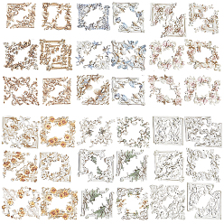 (52) Непрозрачная лаванда 6 сумки 6 стили своими руками бумажный уголок, цветочный уголок, разноцветные, 42~54x44.5~52x0.5 мм, 20 шт / пакет, 1 сумка / стиль