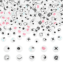 Mixed Shapes 100пары 10 стили плоские круглые мультяшные смоляные кабошоны, разнообразные, 13x4 мм, 10 пары / стиль