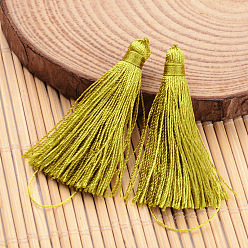 Olive Nylon Thread Tassel Big Pendant Decorations, Olive, 43x6mm