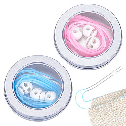 (52) Непрозрачная лаванда Полая труба ПВХ трубчатый синтетический каучуковый шнур, с пластиковыми шнуровыми замками и железными ящиками, разноцветные, 2 мм