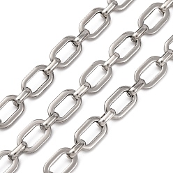 Нержавеющая Сталь Цвет 304 цепи прямоугольные звенья нержавеющие, несварные, цвет нержавеющей стали, 11x6.5x1.4 мм