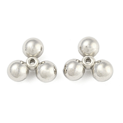 Платина CCB пластиковые шарики, три бусы, платина, 15.5x17x7 мм, отверстие : 1.6 мм