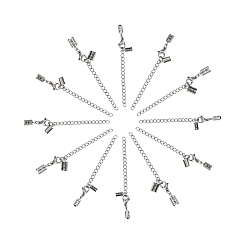 Stainless Steel Color 304 Stainless Steel Chain Extender, with Cord Ends and Lobster Claw Clasps, Stainless Steel Color, 6.8x5.2x1.1cm, 18sets/box