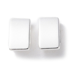 Посеребрённый Латунь Смотреть полоса застежками, без кадмия и без свинца, прямоугольные, 925 серебро покрытием, 10x5.5x5 мм
