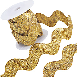 Темный Хаки 5 ярдов полиэстеровой волнистой бахромы ленты, волнистая кружевная отделка, для шитья одежды и художественного оформления, Темный хаки, 1 дюйм (25 мм)