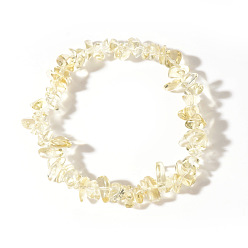 Цитрин Эластичные браслеты из натуральных цитриновых бусин для женщин и мужчин, 6.89 дюйм (17.5 см)