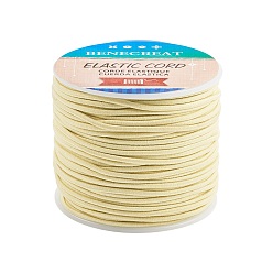Бледно-Зеленый Эластичный шнур, полиэстер снаружи и латексная сердцевина, бледно-зеленый, 2 мм, около 54.68 ярдов (50 м) / рулон, 1 рулон / коробка