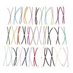 Couleur Mélangete Fabrication de bracelets en cordon de cuir tressé en microfibre ronde ajustable, avec les accessoires en laiton, convient aux breloques de connecteur, couleur mixte, 9.13x0.12 pouce (23.2x0.3 cm), Trou: 2mm