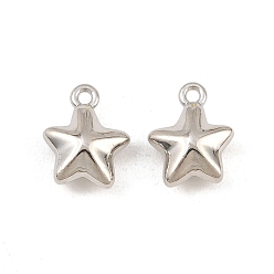 Platinum Alloy Charms, Star Charms, Rack Plating, Platinum, 12.5x10x5.5mm, Hole: 1.4mm