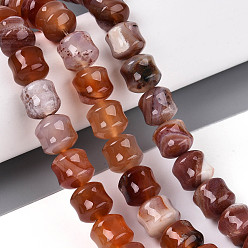 Red Agate Натуральный красный агат бисер нитей, колонка, 9.5~10.5x9.5~10.5 мм, отверстие : 0.7~0.8 мм, около 38~40 шт / нитка, 15.35~15.94 дюйм (39~40.5 см)