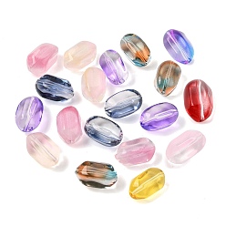 Mixed Color Baking Paint Glass Beads, Oval, Mixed Color, 20x11.5x13mm, Hole: 1.4mm