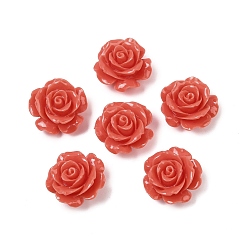 Помидор Резные бусины из окрашенного синтетического коралла, цветок, помидор, 21x21x12.5 мм, отверстие : 1 мм