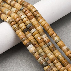 Желтый Опал Природные желтые опал бусины пряди, диск, Heishi бусы, 6~6.5x3~3.5 мм, отверстие : 0.7 мм, около 121 шт / нитка, 15.08'' (38.3 см)