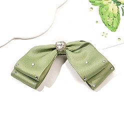 Темный Хаки Ткань клипы аллигатора волос, аксессуары для волос для женщин и девочек, бантом, Темный хаки, 130 мм