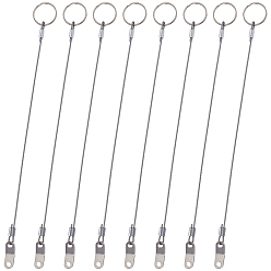 Нержавеющая Сталь Цвет 8шт. 304 кабель в оболочке из нержавеющей стали, тросовый замок для садовой мебели, велосипед и мотоцикл, с железным кольцом, цвет нержавеющей стали, 297 мм